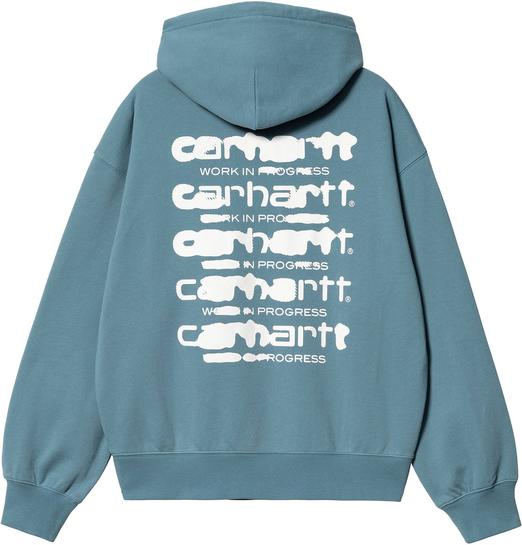 Carhartt Wip Felpa W Hooded Ink Bleed Sweat Vancouver Blue White Donna - 2