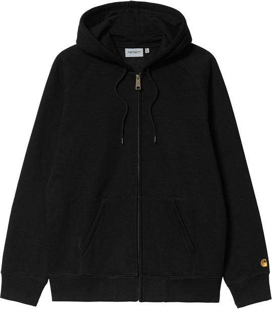 Carhartt Wip Felpa Hooded Chase Jacket Black Gold Uomo Nero