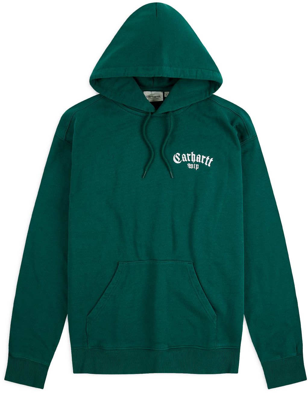 Carhartt Wip Felpa Hooded Onyx Script Sweat Chervil White Verde Uomo - 2