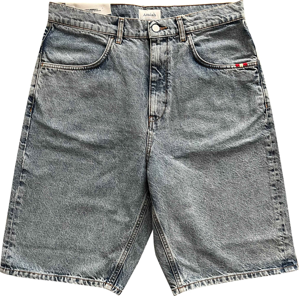 Amish Jeans Short Tommy Denim Real Stone Grigio Uomo - 1