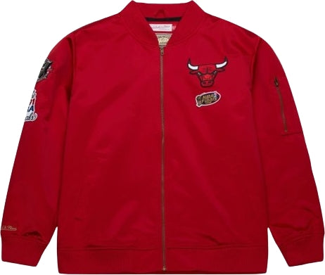 Mitchell & Ness giacca Nba Lightweight Satin Bomber Chicago Bulls red