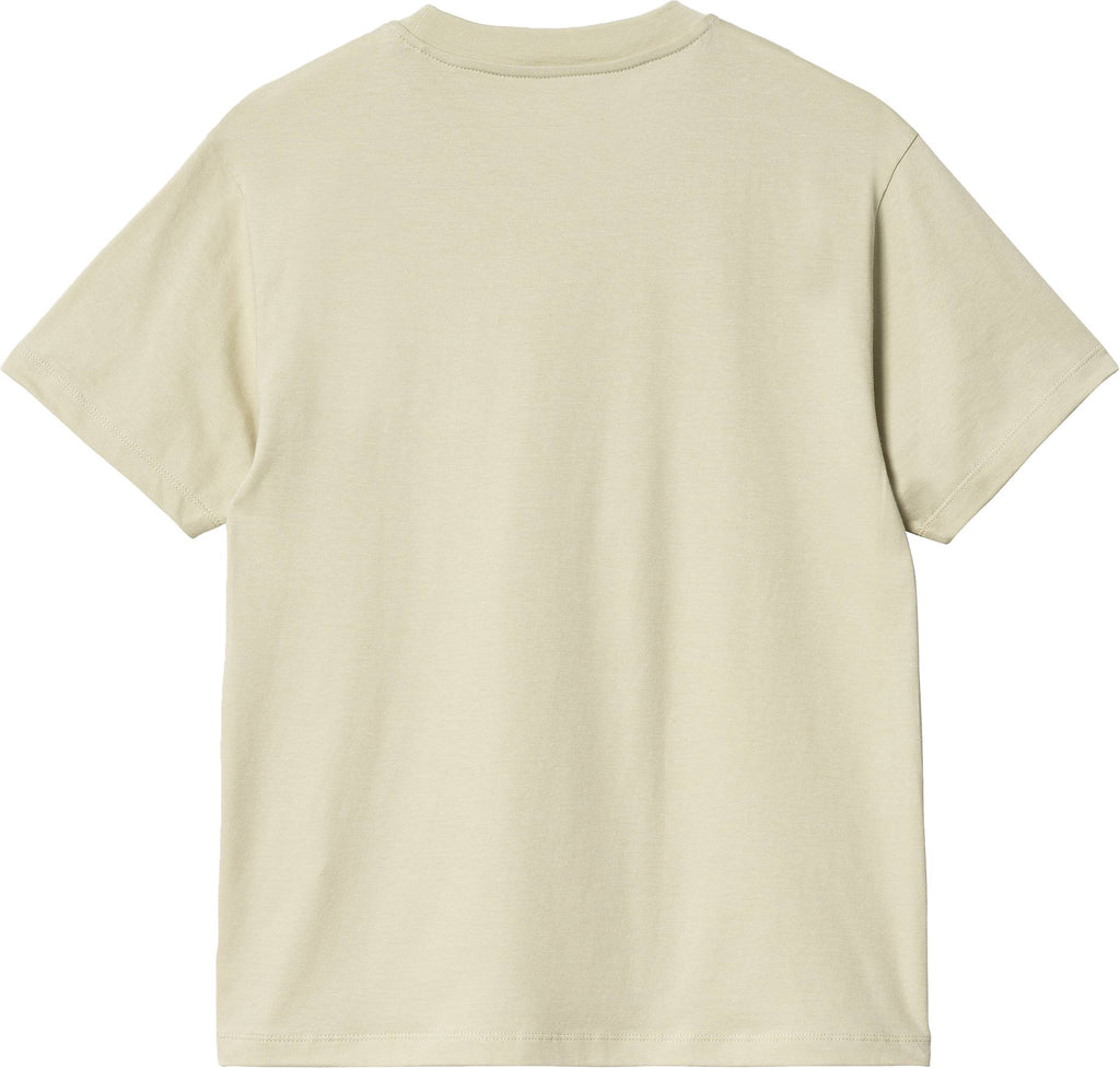 Carhartt Wip T-shirt W S/s Script Embroidery Tee Beryl Frosted Blue Beige Donna - 2