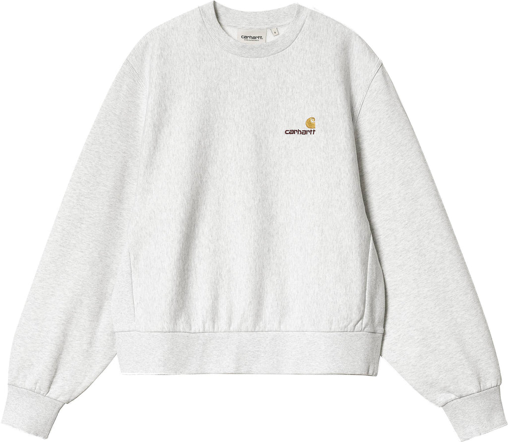 Carhartt Wip Felpa W American Script Sweat Ash Heather Grigio Donna - 1