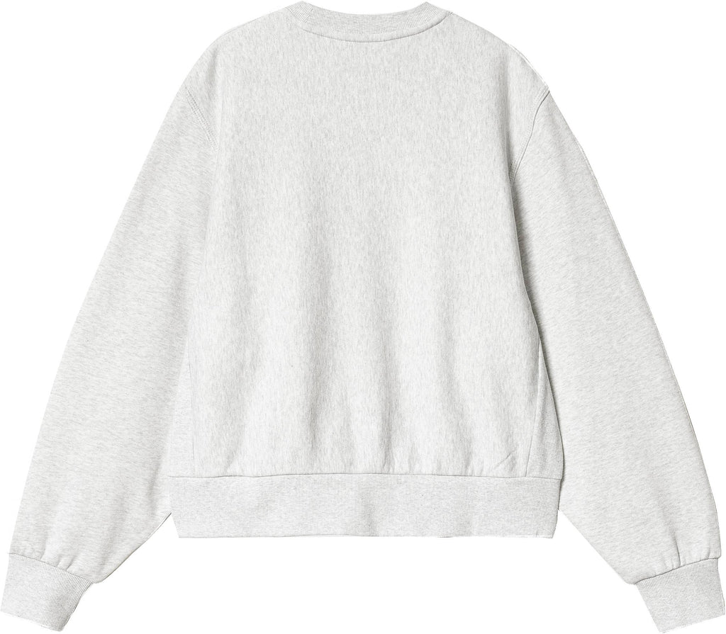 Carhartt Wip Felpa W American Script Sweat Ash Heather Grigio Donna - 2