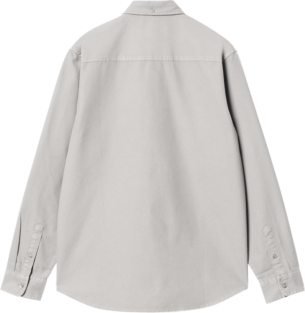 Carhartt Wip Camicia L/s Bolton Shirt Sonic Silver Garment Dyed Grigio Uomo - 2