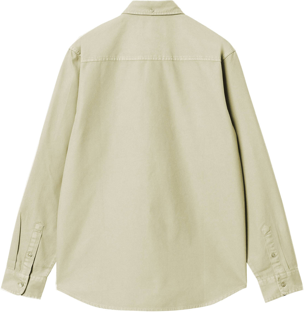 Carhartt Wip Camicia L/s Bolton Shirt Beryl Garment Dyed Giallo Uomo - 2