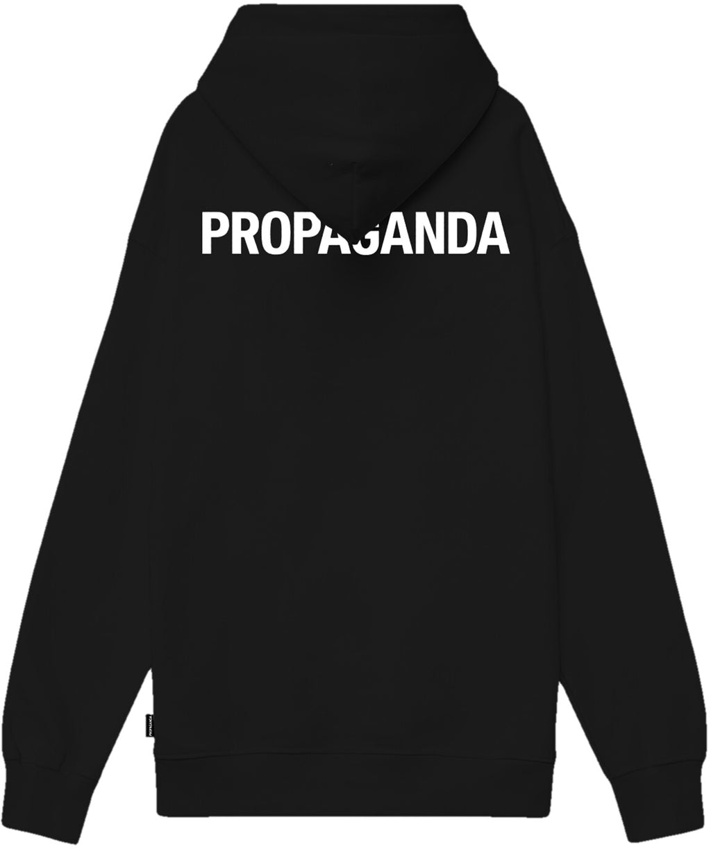 Propaganda Felpa Logo Classic Hoodie Black Nero Uomo - 2