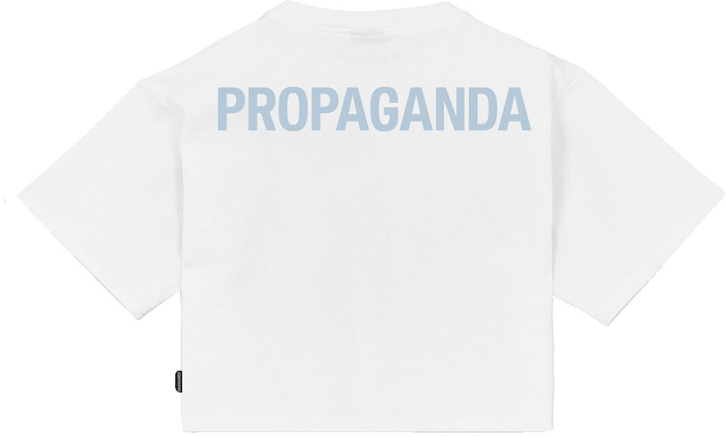 Propaganda T-shirt Logo Woman Crop Top Tee White Bianco Donna - 2