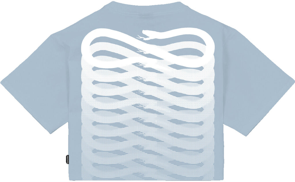 Propaganda T-shirt Ribs Woman Crop Top Tee Sky Blue Donna - 1