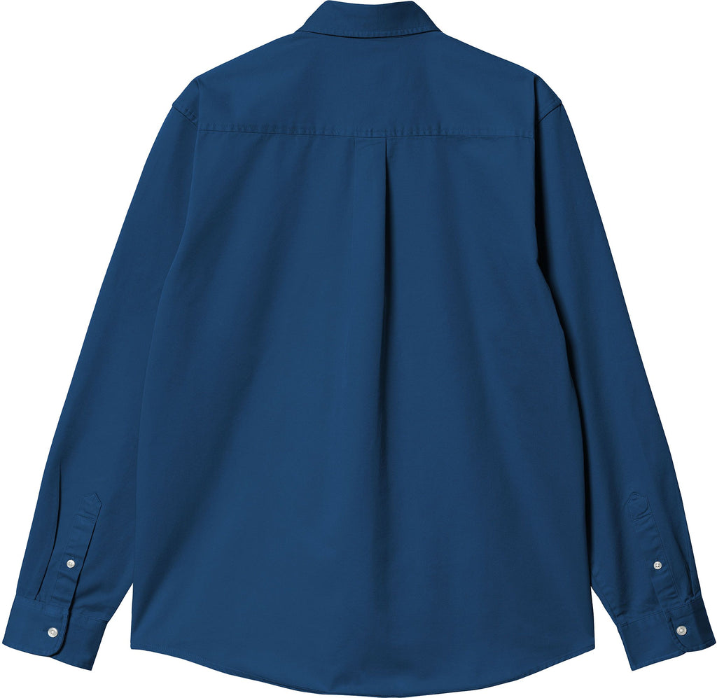 Carhartt Wip Camicia L/s Madison Shirt Elder White Blue Uomo - 2