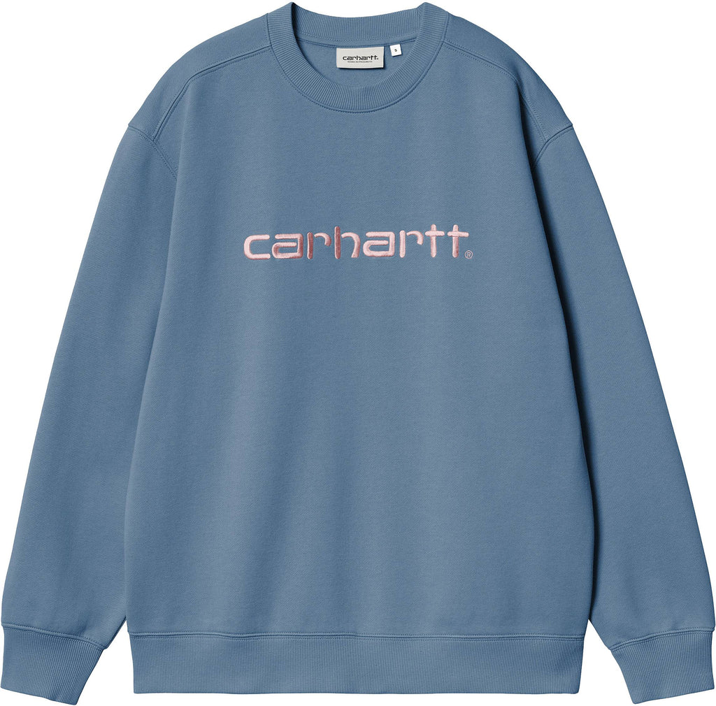 Carhartt Wip Felpa W Carhartt Sweat Sorrent Glassy Pink Blue Donna - 1