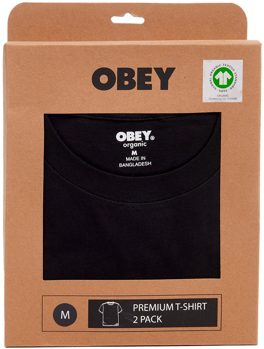  Obey T-shirt Standart Tee Ss 2 Pack Tee Black Uomo Nero