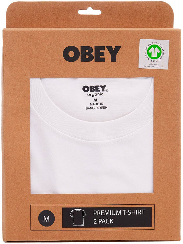 Obey t-shirt Standart Tee SS 2 Pack Tee white