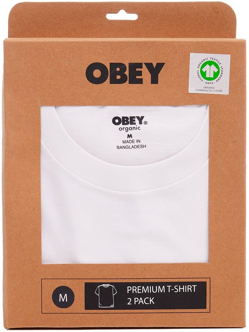  Obey T-shirt Standart Tee Ss 2 Pack Tee White Uomo Bianco