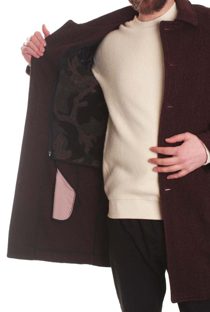 Bottega Chilometri Zero Giacca Madson Cappotto Sfoderabile Mattone Fantasia Uomo - 4