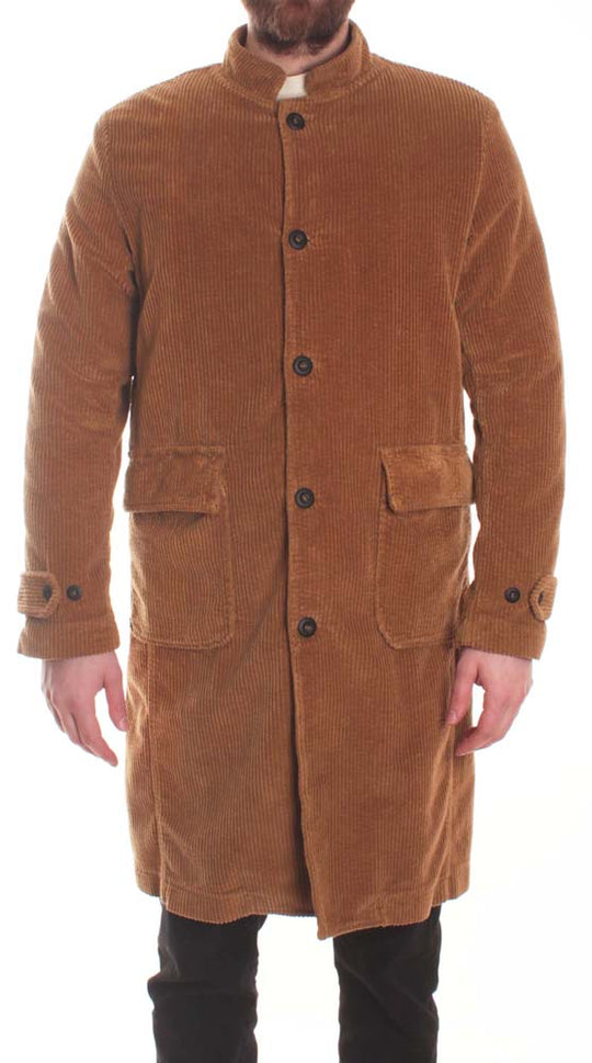 Bottega Chilometri Zero Giacca Madson Cappotto Sfoderabile Velluto Nespola Uomo Beige