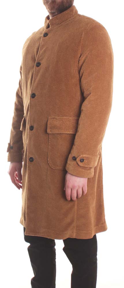 Bottega Chilometri Zero Giacca Madson Cappotto Sfoderabile Velluto Nespola Beige Uomo - 3