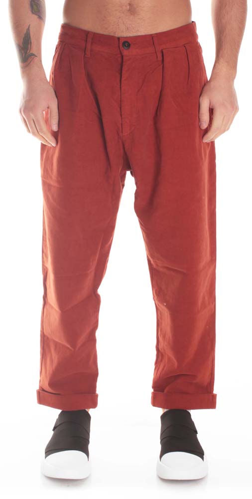 Bottega Chilometri Zero Pantaloni Madson Pences Castle Mattone Uomo Arancione