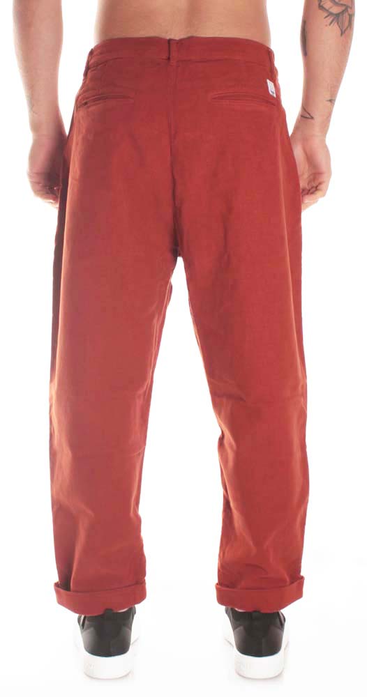 Bottega Chilometri Zero Pantaloni Madson Pences Castle Mattone Arancione Uomo - 2