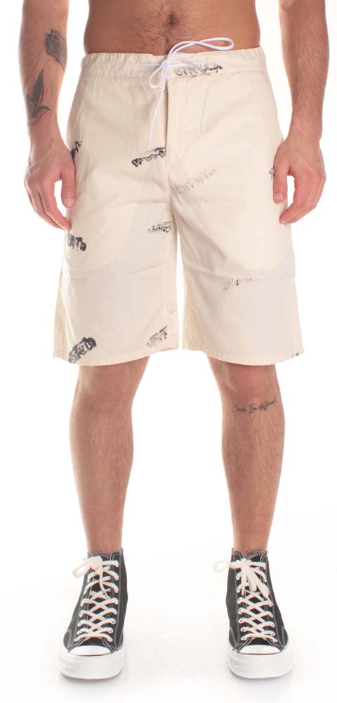 Struck shorts Textured pant white