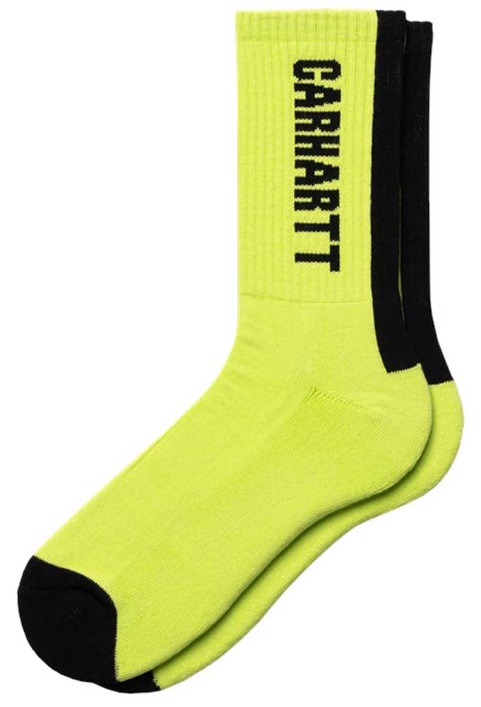 Carhartt Wip Carhartt Calze Turner Socks Lime Black Giallo Fluo Uomo - 1
