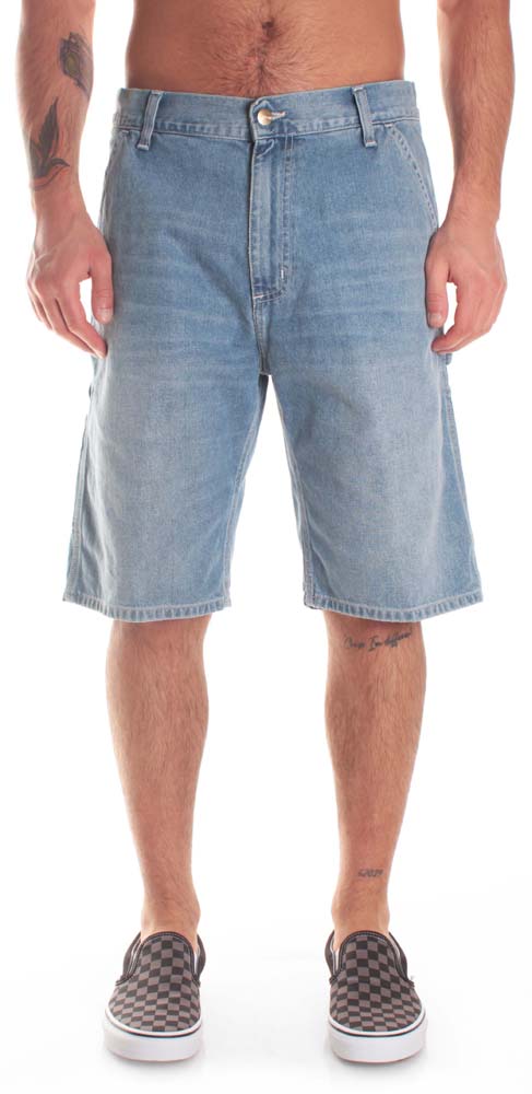 Carhartt Wip Carhartt Short Ruck Single Knee Pant Wj Blue Denim Chiaro Uomo - 3