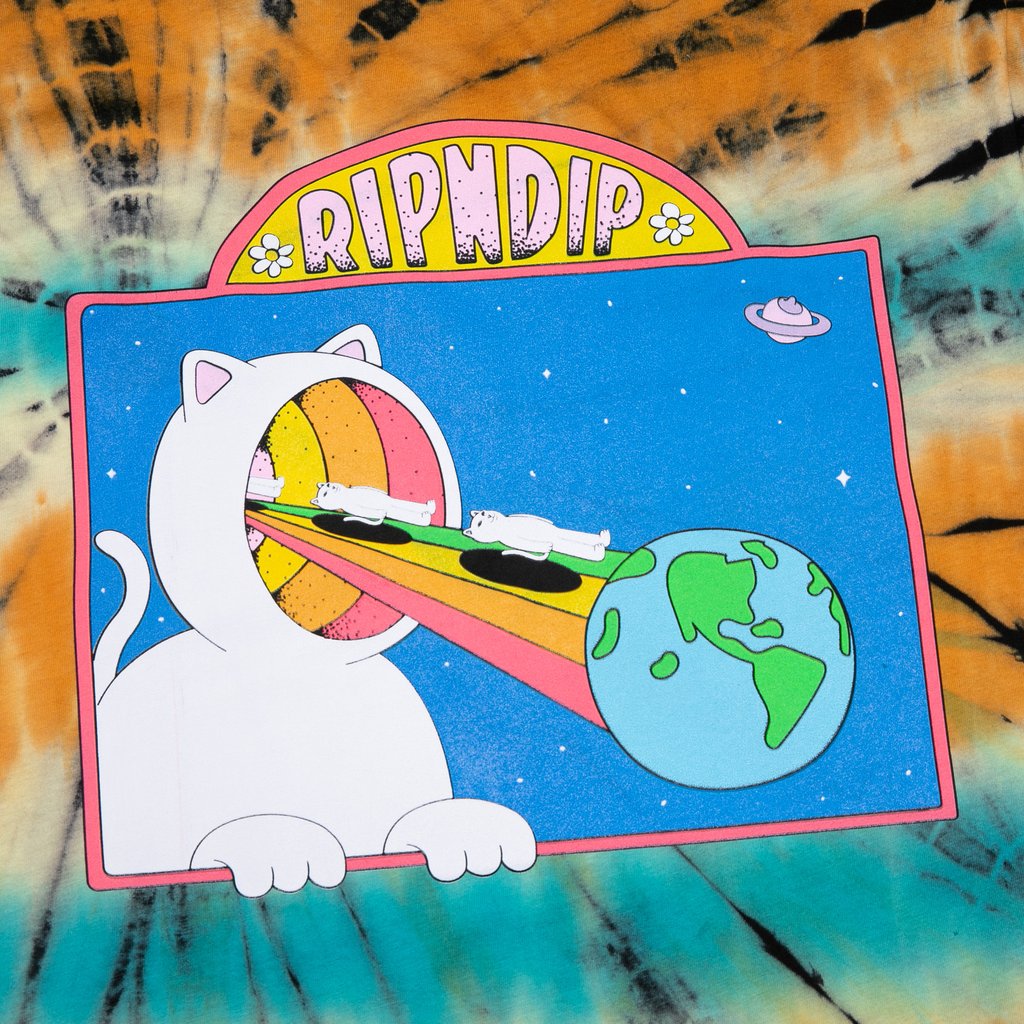 Ripndip T-shirt Open Minded Tee Sunburst Tie Dye Fantasia Uomo - 2