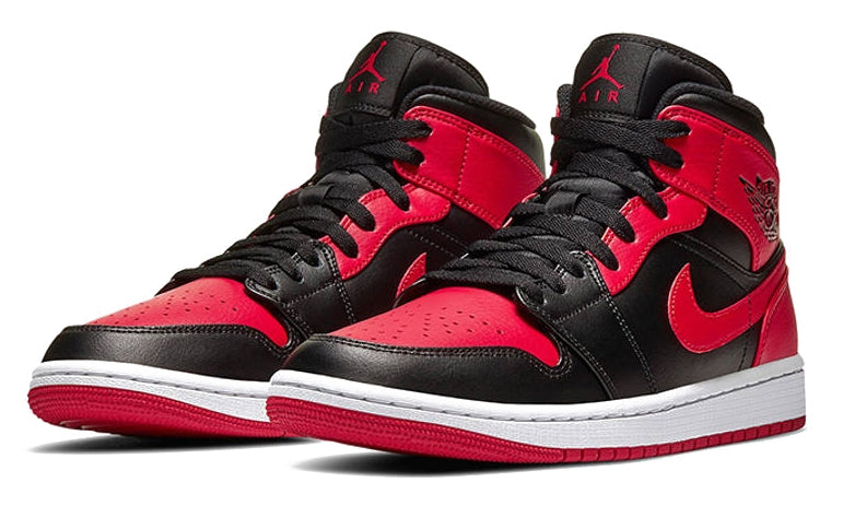 Jordan Air 1 Mid Shoes Black Gym Red White Black/red Uomo - 2