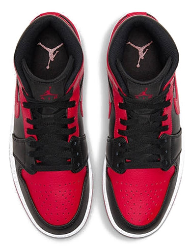 Jordan Air 1 Mid Shoes Black Gym Red White Black/red Uomo - 3