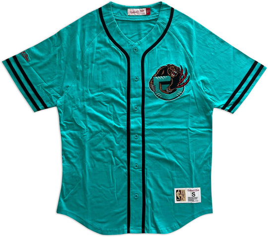  Mitchell & Ness T-shirt Fashion Cotton Button Front Memphis Grizzlies Mitchell E Ness Uomo Blue