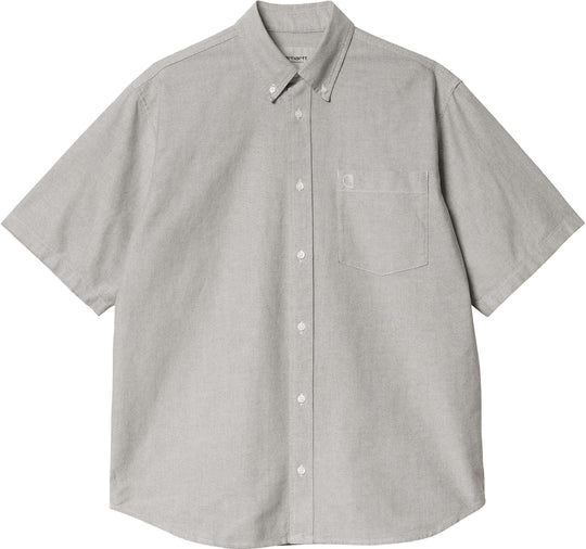  Carhartt Wip Camicia Ss Braxton Shirt Charcoal Wax Uomo Grigio