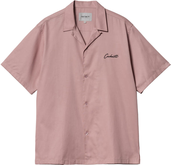 Carhartt WIP camicia SS Delray Shirt glassy pink black