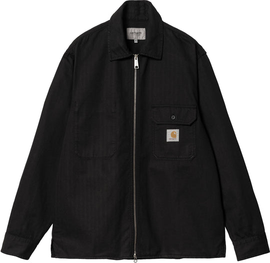  Carhartt Wip Giacca Rainer Shirt Jac Black Garment Dyed Uomo Nero