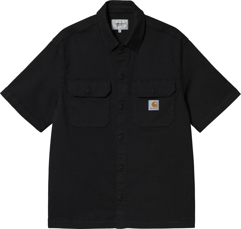  Carhartt Wip Camicia S/s Craft Shirt Black Uomo Nero