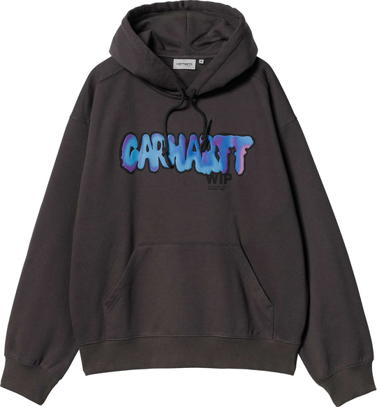  Carhartt Wip Felpa Hooded Drip Sweat Charcoal Uomo Grigio