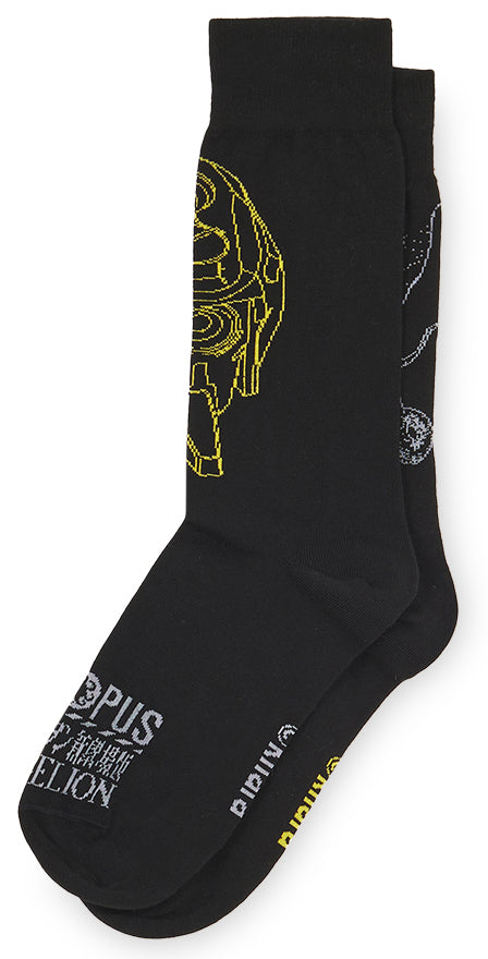  Ocotpus Calze Evangelion Eva 00 Outline Octopus Socks Black Uomo Nero