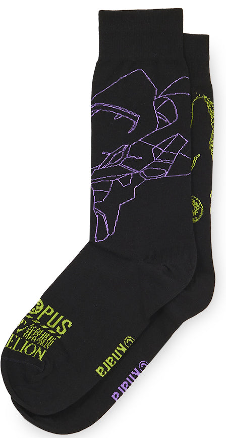  Ocotpus Calze Evangelion Eva 01 Outline Octopus Socks Black Uomo Nero