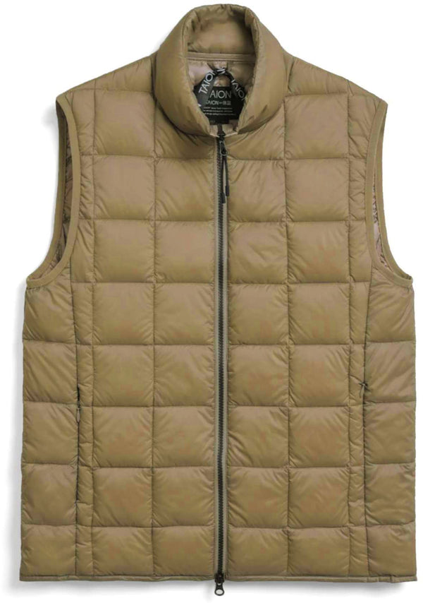 Taion gilet Hi Neck W Zip Down Vest beige