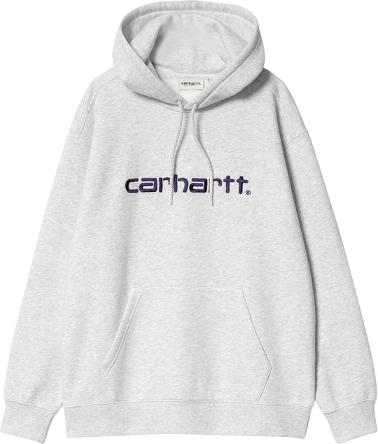  Carhartt Wip Felpa W Hooded Carhartt Sweatshirt Ash Heather Donna Grigio