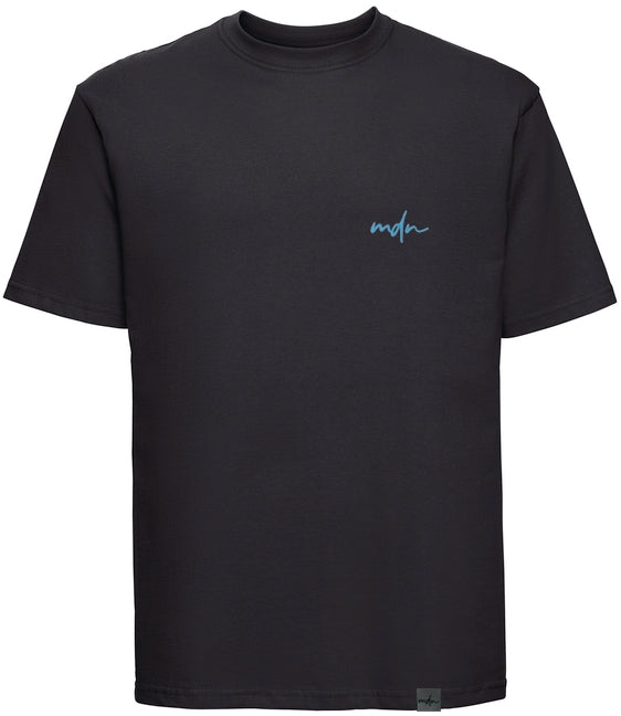  Mdn T-shirt Basic Logo Regular Fit Black Azure Uomo Nero