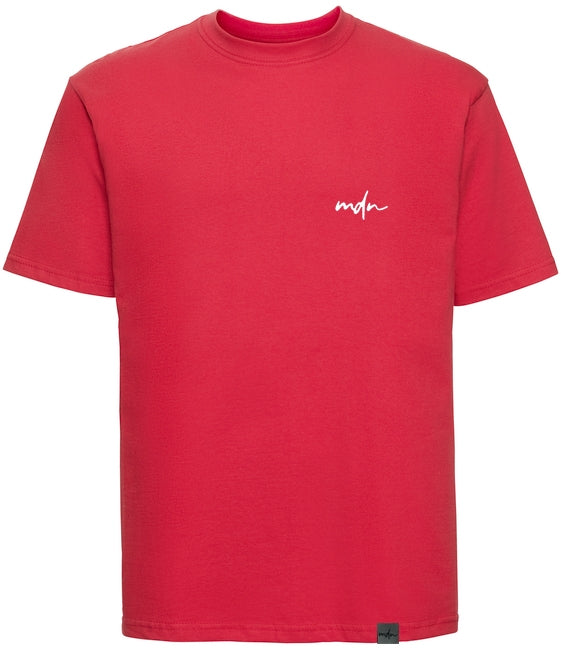  Mdn T-shirt Basic Logo Regular Fit Red White Uomo Rosso