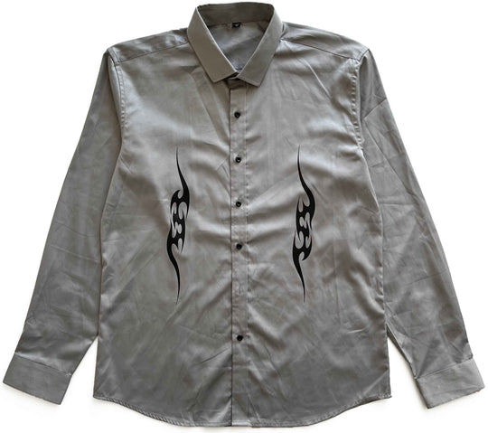  Lovely Death Dreams Camicia Tribali Y2k Grey Uomo Grigio