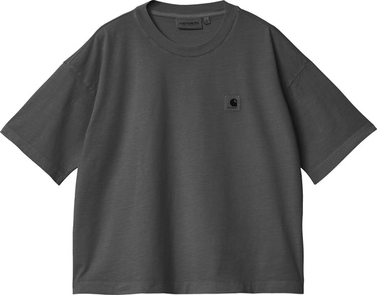  Carhartt Wip T-shirt W S/s Nelson Tee Charcoal Garment Dyed Donna Blue