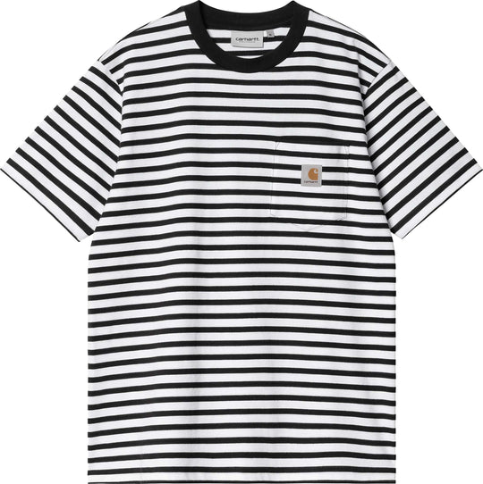  Carhartt Wip T-shirt Ss Seidler Pocket T-shirt Black White Uomo Nero