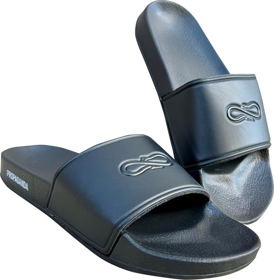  Propaganda Ciabatte Logo Slides Black Uomo Nero