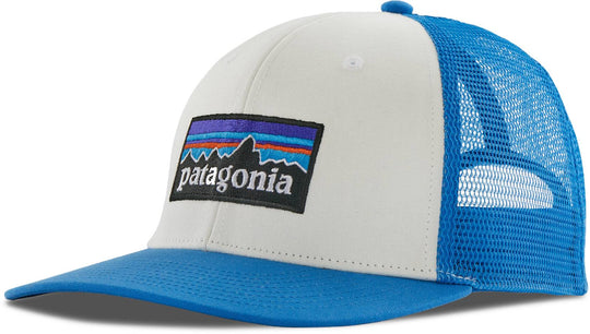  Patagonia Cappello P-6 Logo Trucker Hat White Vessel Blue Uomo
