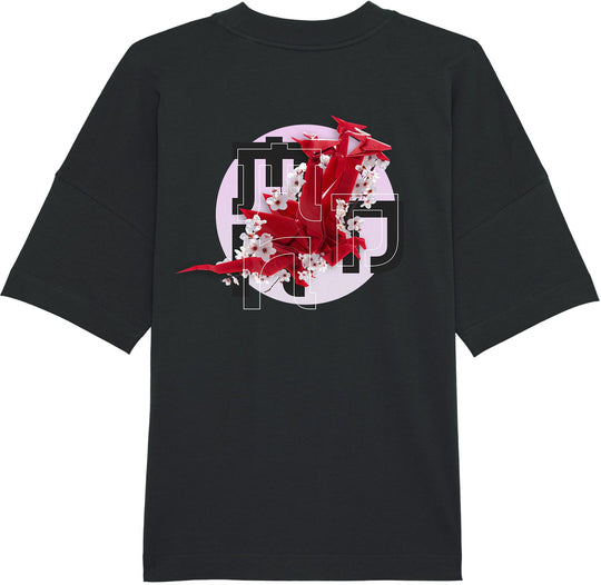  Mdn T-shirt Origami Dragon Tee Premium Black Uomo Nero