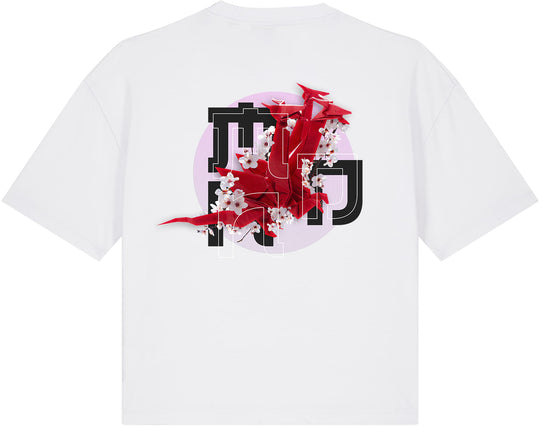  Mdn T-shirt W Origami Dragon Tee Premium White Donna Bianco