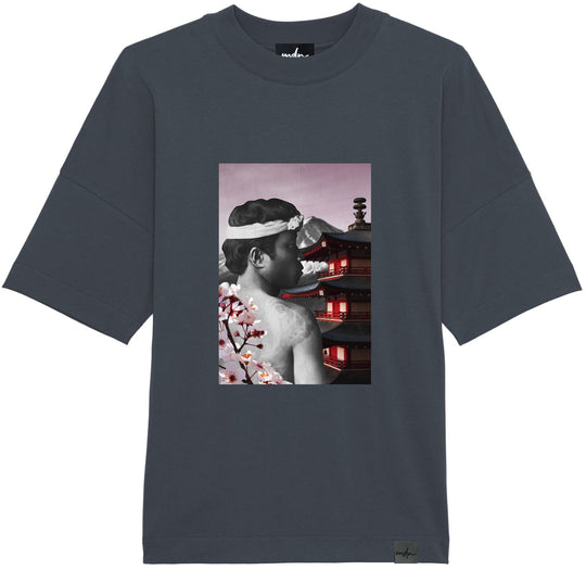  Mdn T-shirt Kyoto Sanctuary Tee Premium India Ink Grey Uomo Grigio