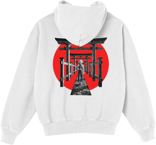  Mdn Felpa Torii Portal Hoodie Premium White Uomo Bianco